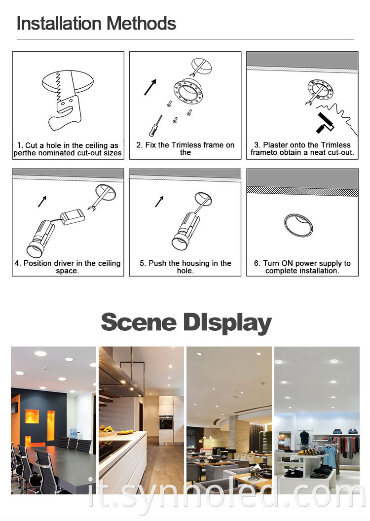 Synno Lighting Trimless Downlight Details